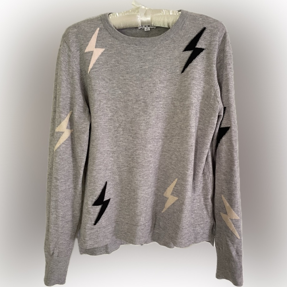 THML Lightning Bolt Sweater, Size M, Grey